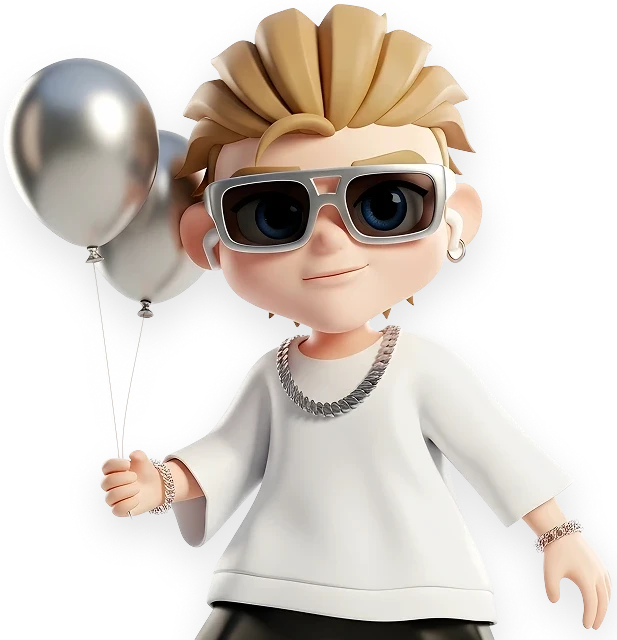 Мальчик с шариком в солнечных очках